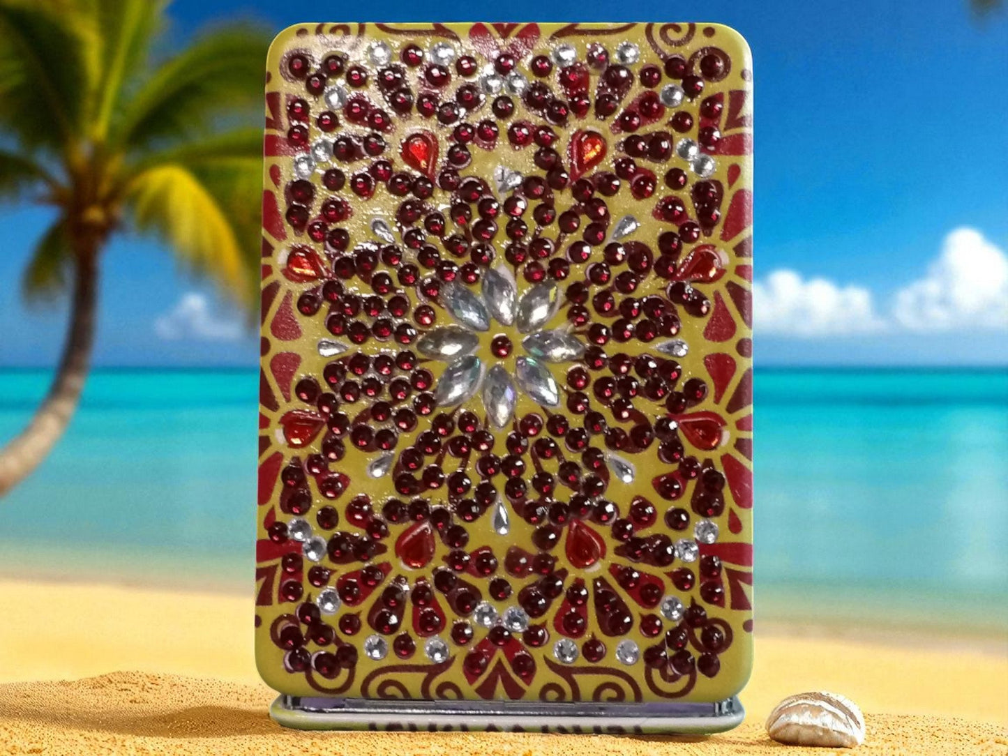 Brown Rectangle Pocket Mirror