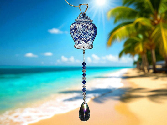 Beautiful Antique Style Blue Pot Sun/Wind Catchers