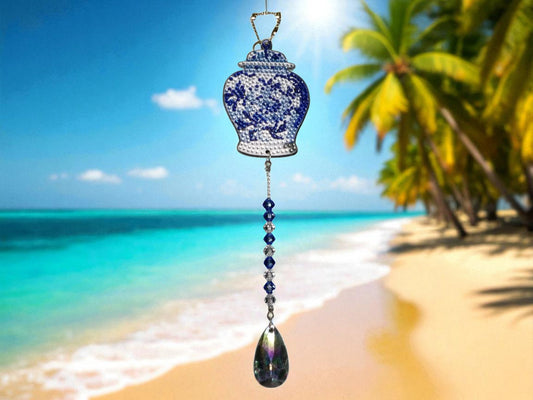 Beautiful Antique Style Blue Pot Sun/Wind Catchers