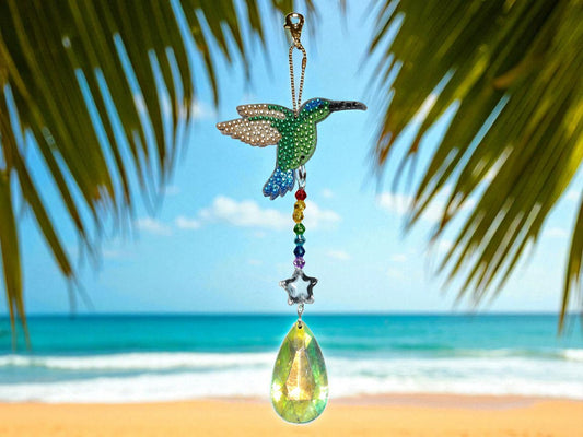 Green & Blue Hummingbird Sun/Wind Catcher