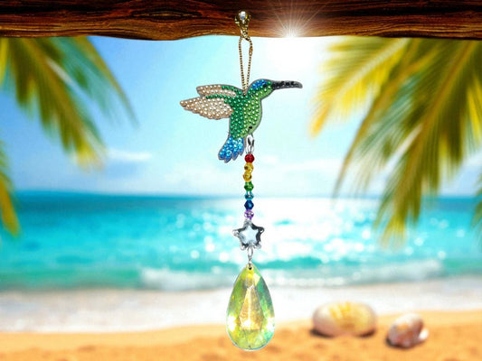 Green & Blue Hummingbird Sun/Wind Catcher