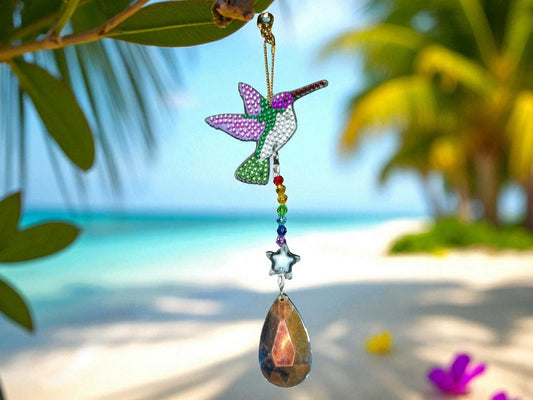 Green & Purple Wings Hummingbird Sun/Wind Catcher