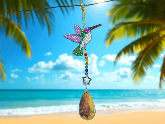 Green & Purple Wings Hummingbird Sun/Wind Catcher