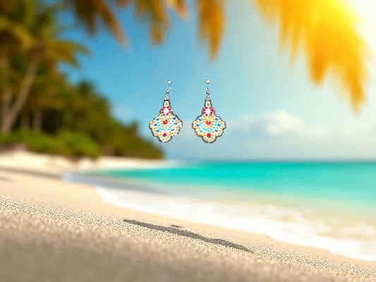 Blue & Gold Colorful Earrings