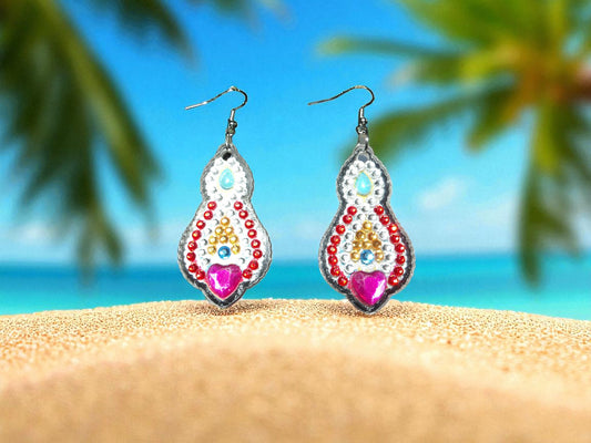 Burgandy Coloful Earrings