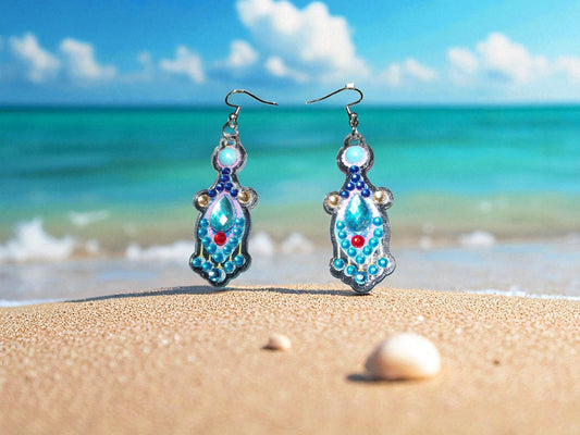 Blue Pearl Hanging Earrings