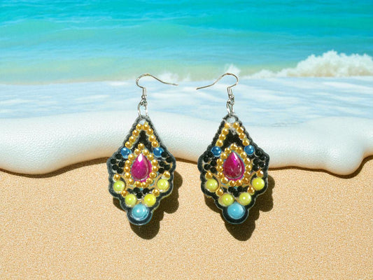 Mixed Colors w/Pearl Earrings