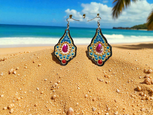 Purple Gem Colorful Earrings