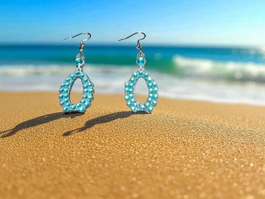 Blue Round Earrings