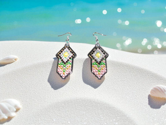 Pink & Black Earrings