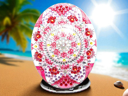 Red Oblong Pocket Mirror