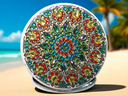 Red & Green Round Pocket Mirror