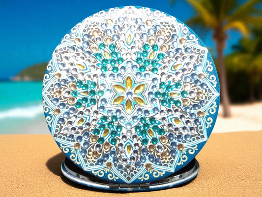 Blue Round Pocket Mirror