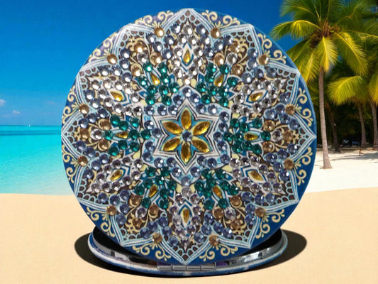 Blue Round Pocket Mirror