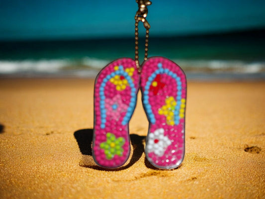 Pink Beach Sandals Keychain