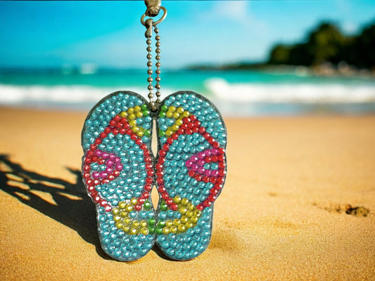 Blue Beach Sandals Keychain