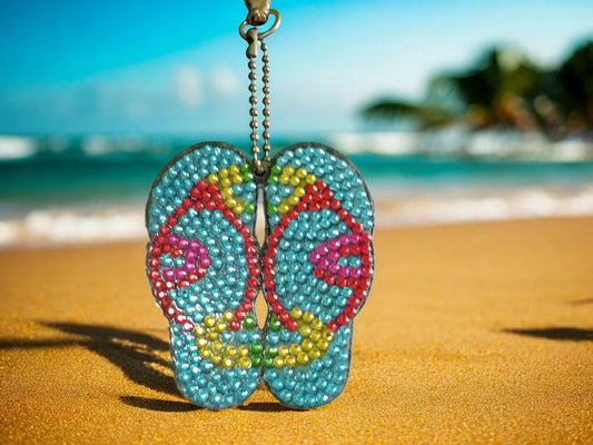 Blue Beach Sandals Keychain