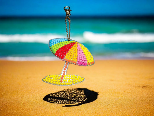 Colorful Beach Umbrella Keychain