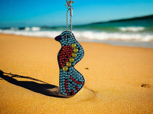 Blue & Red Bird Keychain