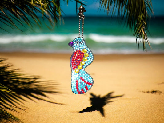 Blue & Red Bird Keychain