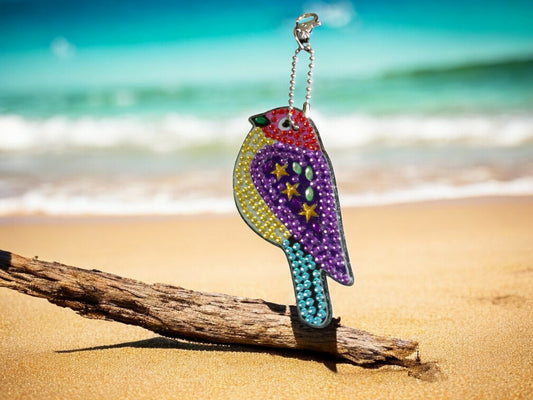 Purple Robin Bird Keychain