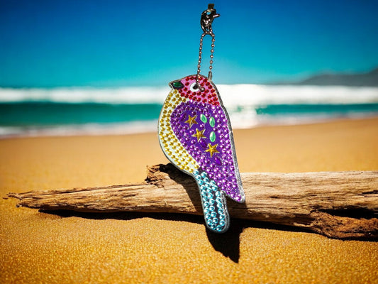 Purple Robin Bird Keychain