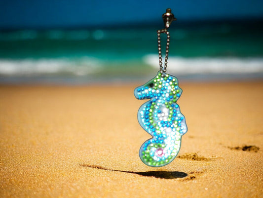 Green & Blue Seahorse Keychain