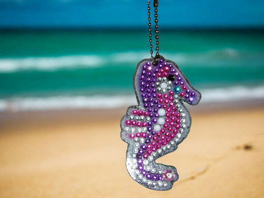 Purple & Pink Seahorse Keychain