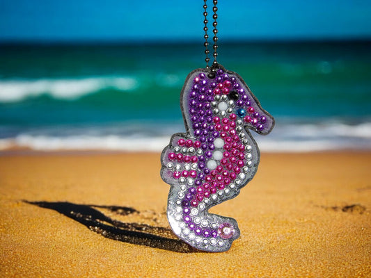 Purple & Pink Seahorse Keychain
