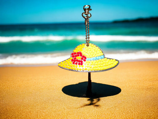Yellow Beach Hat Keychain