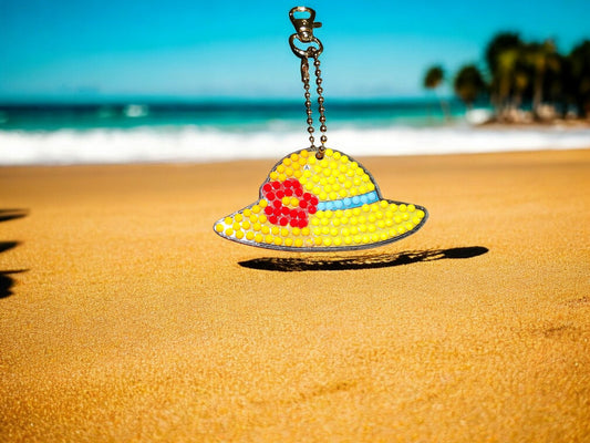 Yellow Beach Hat Keychain