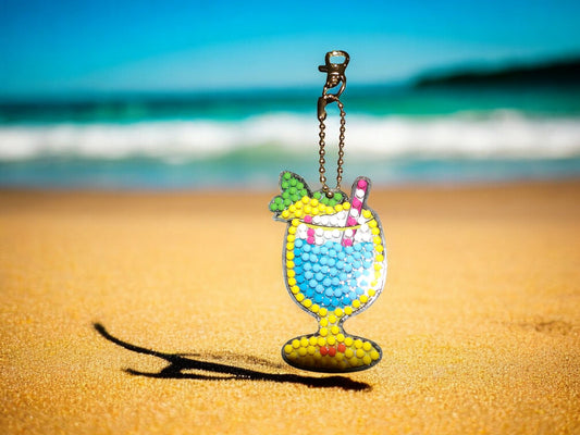 Summer Beach Drink Keychain