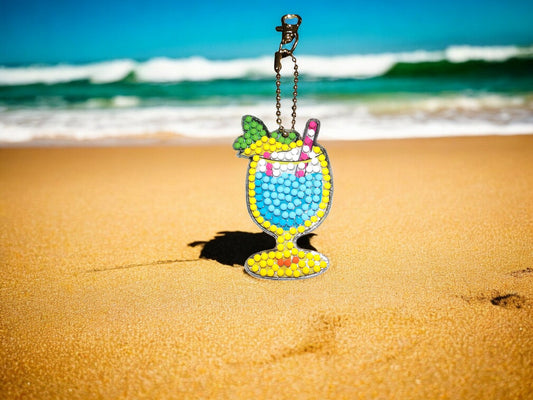 Summer Beach Drink Keychain