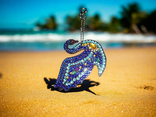 Multi-Blue Swan Keychain
