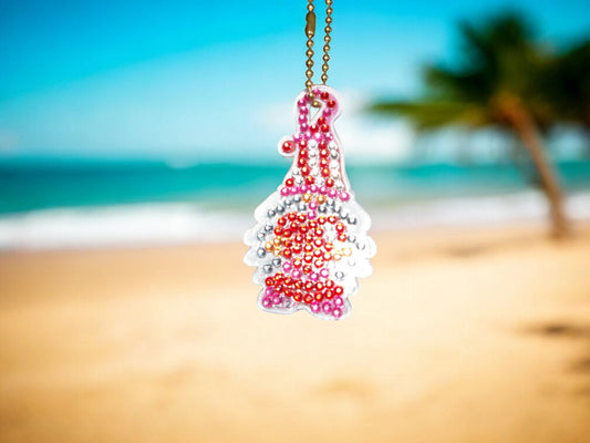 Pink & Red Gnome Keychain