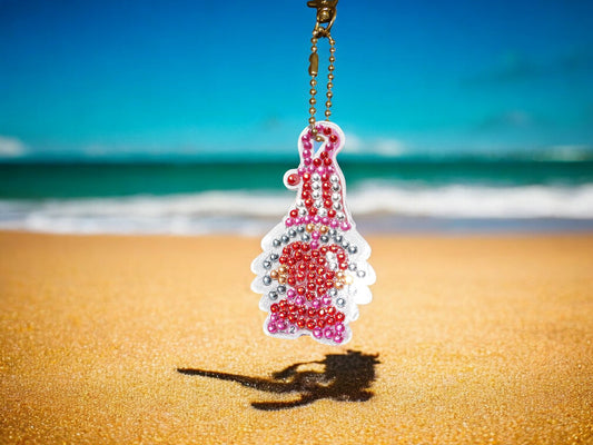 Pink & Red Gnome Keychain