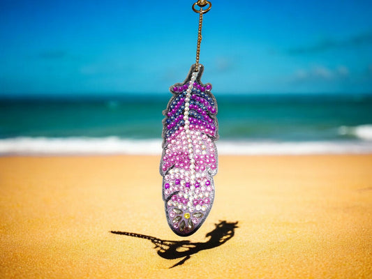 Pink & Purple Feather Keychain