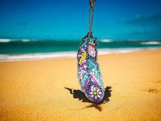 Blue & Purple Feather Keychain