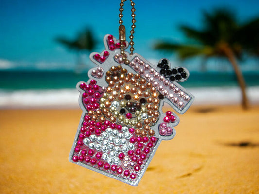 Teddy Bear In A Box Keychain