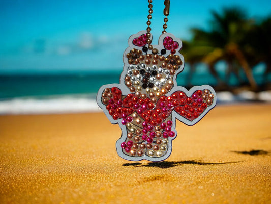 Teddy Bear Bringing Love Keychain