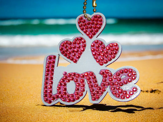 Love w/Pink Hearts Keychain