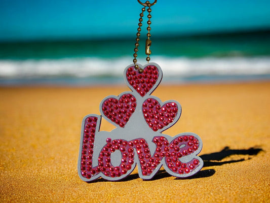 Love w/Pink Hearts Keychain