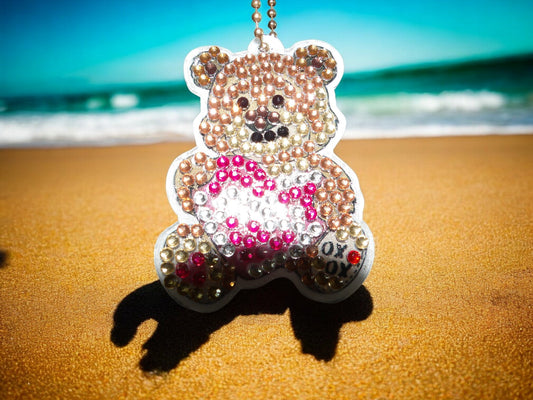 Kisses & Hugs Teddy Bear Keychain