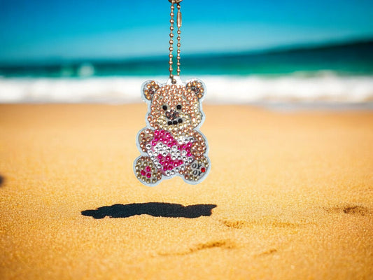 Kisses & Hugs Teddy Bear Keychain