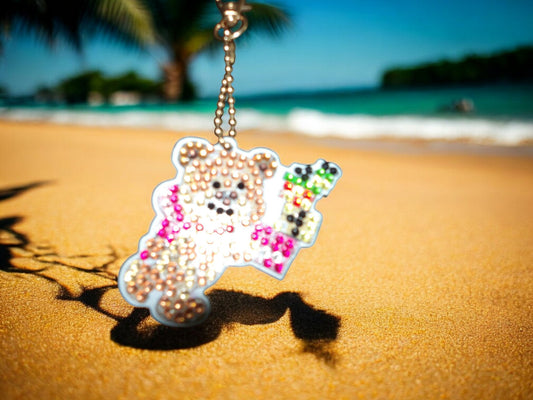 Teddy Bear w/Presents Keychain