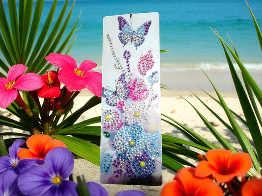 Beautiful Colorful Butterflies & Flower Bookmark