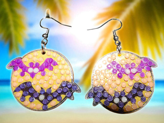Glow In The Dark Pumpkin & Bats Earrings