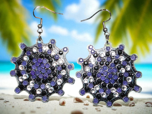 Glow In The Dark Spider Web Earrings