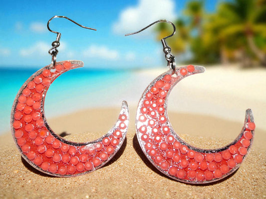 Glow In The Dark Half Moon Earrings