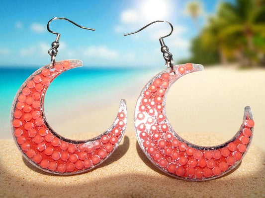 Glow In The Dark Half Moon Earrings